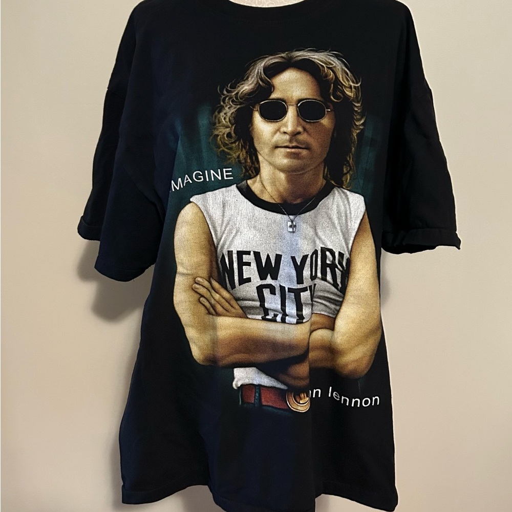 Vintage 1990s Black Short Sleeve John Lennon Tee